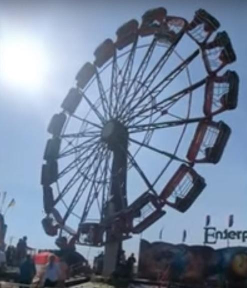 發生故障後,令摩天輪垂直,並繼續轉動,導致車廂跟著摩天輪垂直至整個倒轉,直至某角度則突然上下倒轉。(YouTube)