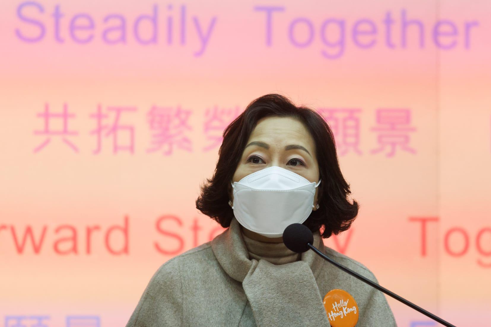 麥美娟指,美食市集包括香港、內地及海外特色美食。(蘇文傑攝)