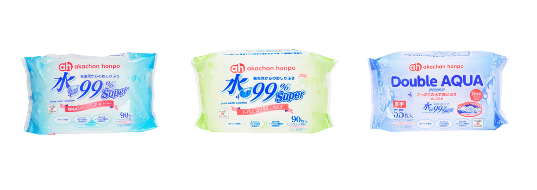 Akachan 99% 超純水嬰兒濕紙巾│攤位:A01 原價:$35-44 場內優惠價:買一送一