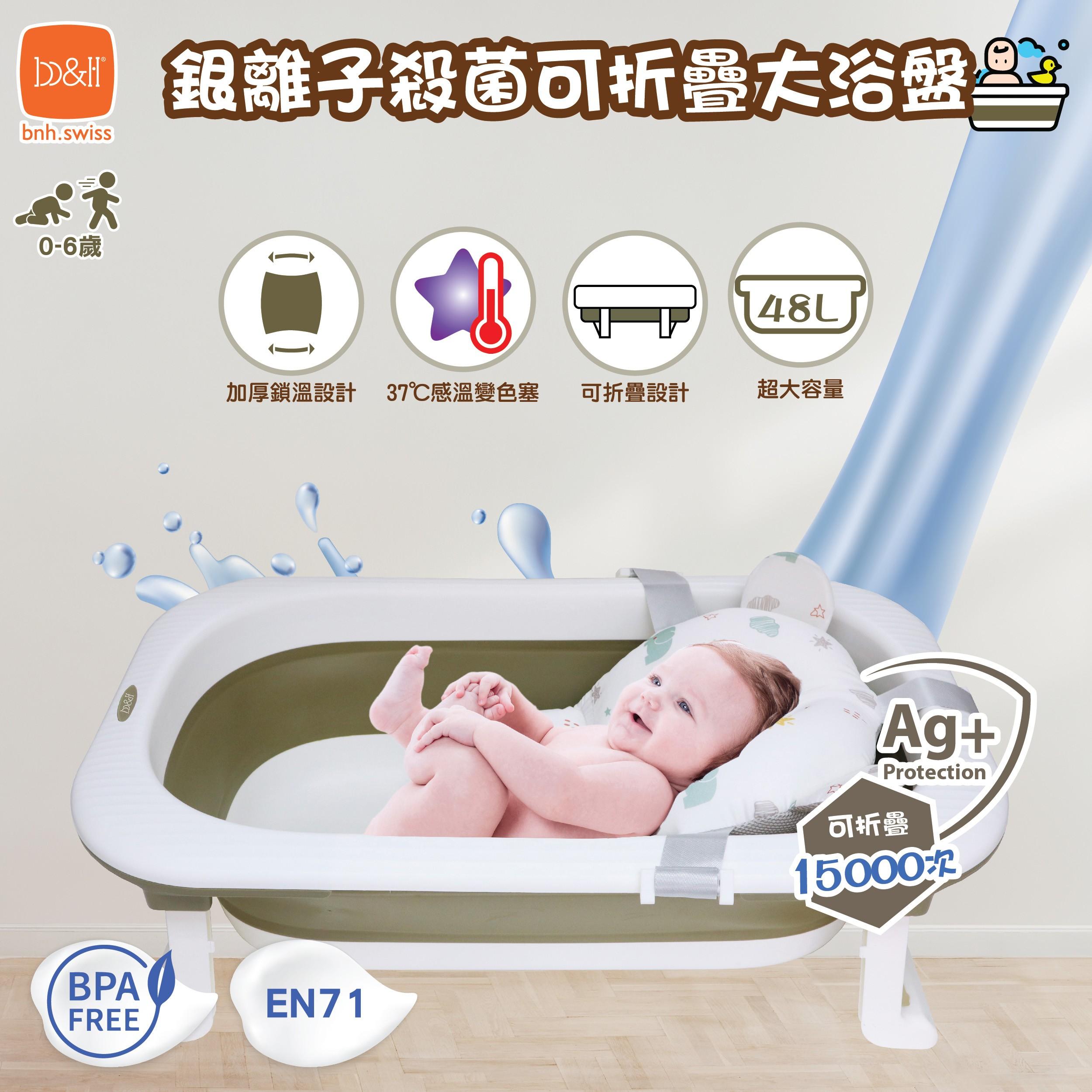 b&h(Swiss)銀離子殺菌可折疊嬰兒大浴盤│攤位:G04-05 原價:$817 場內優惠價:$399