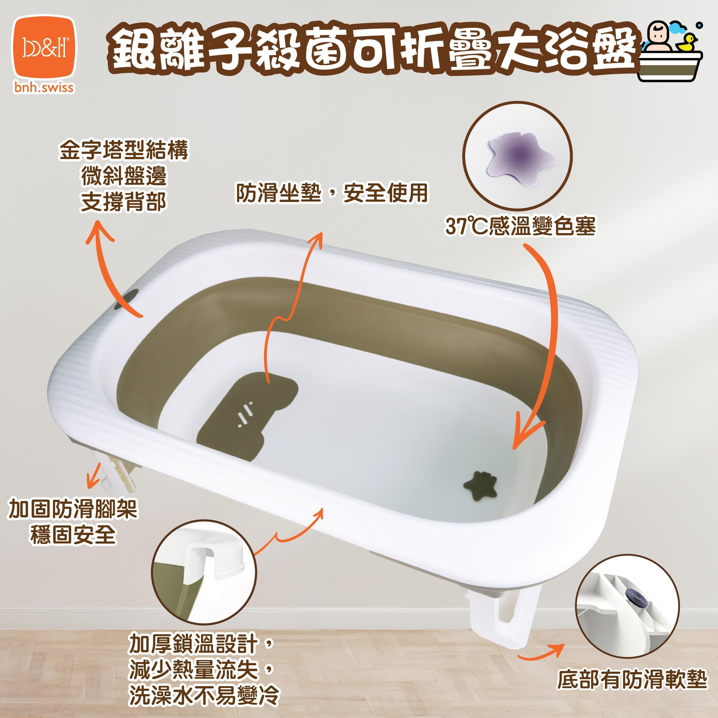 b&h(Swiss)銀離子殺菌可折疊嬰兒大浴盤│攤位:G04-05 原價:$817 場內優惠價:$399