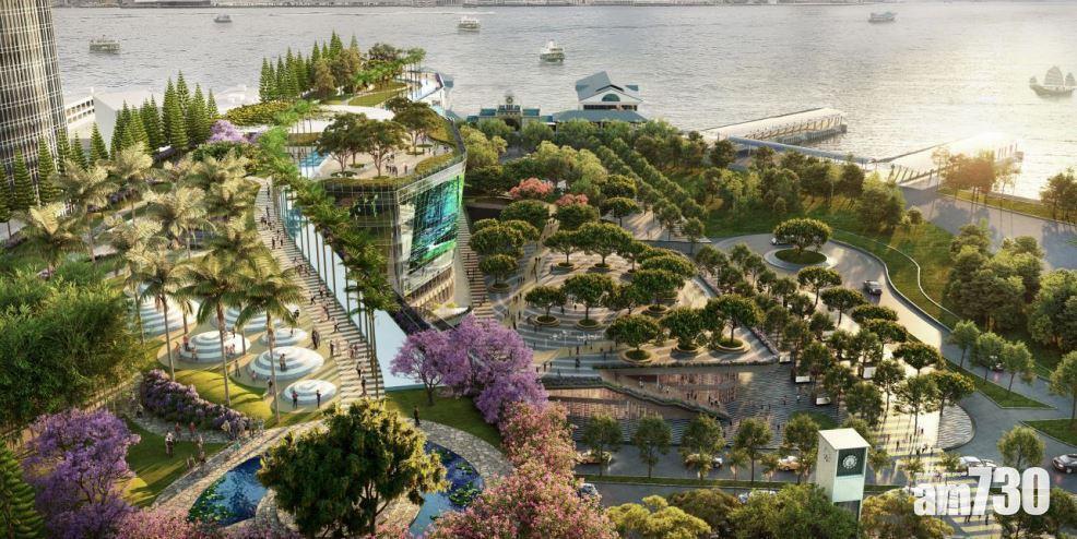 中環新海濱3號用地中標設計方案概念圖。