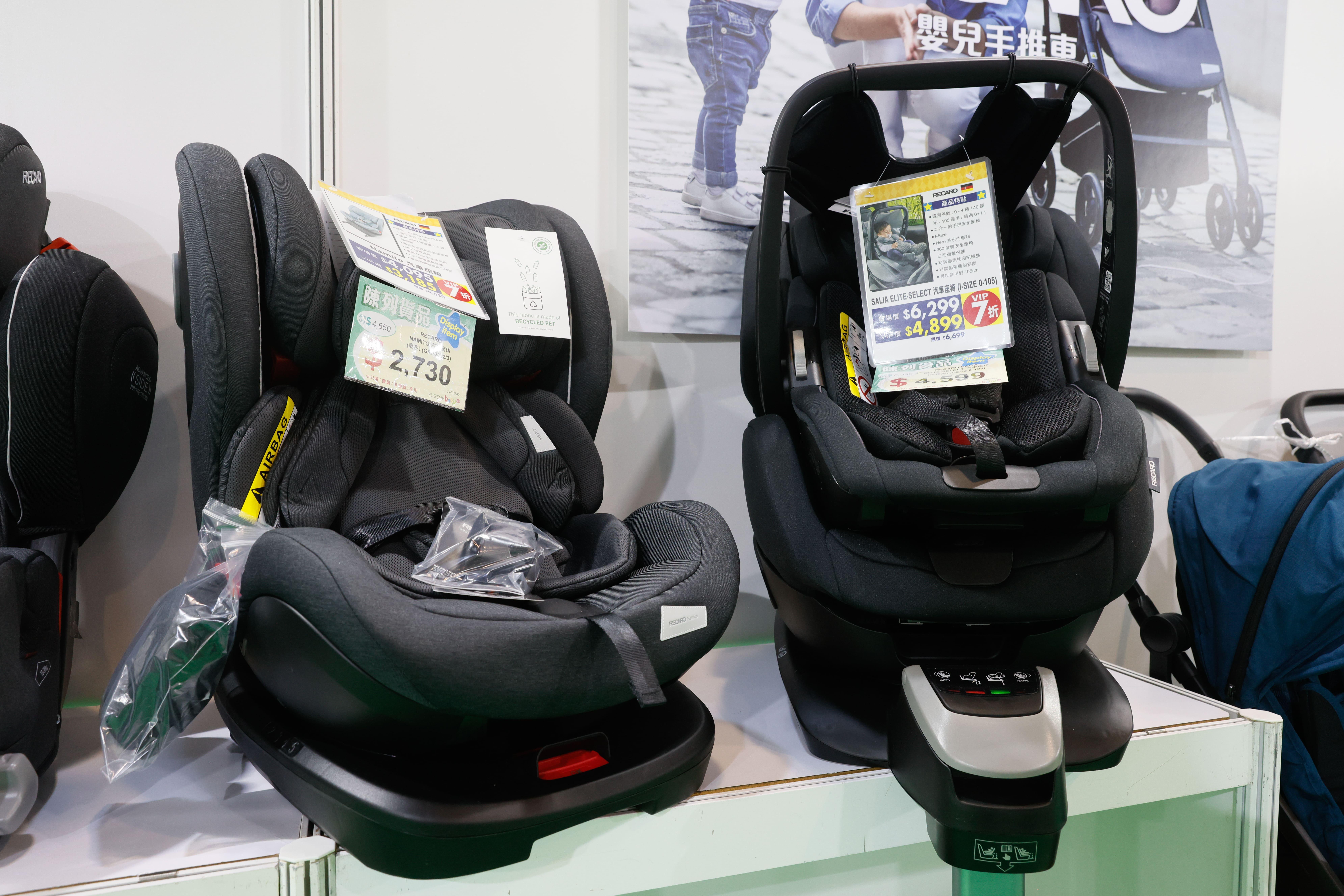 RECARO NAMITO汽車座椅 會場優惠價$4,095,VIP 7折;SALIA ELITE-SELECT汽車座椅 會場優惠價$6,299,VIP 7折(展位:A01)(展位:A01)