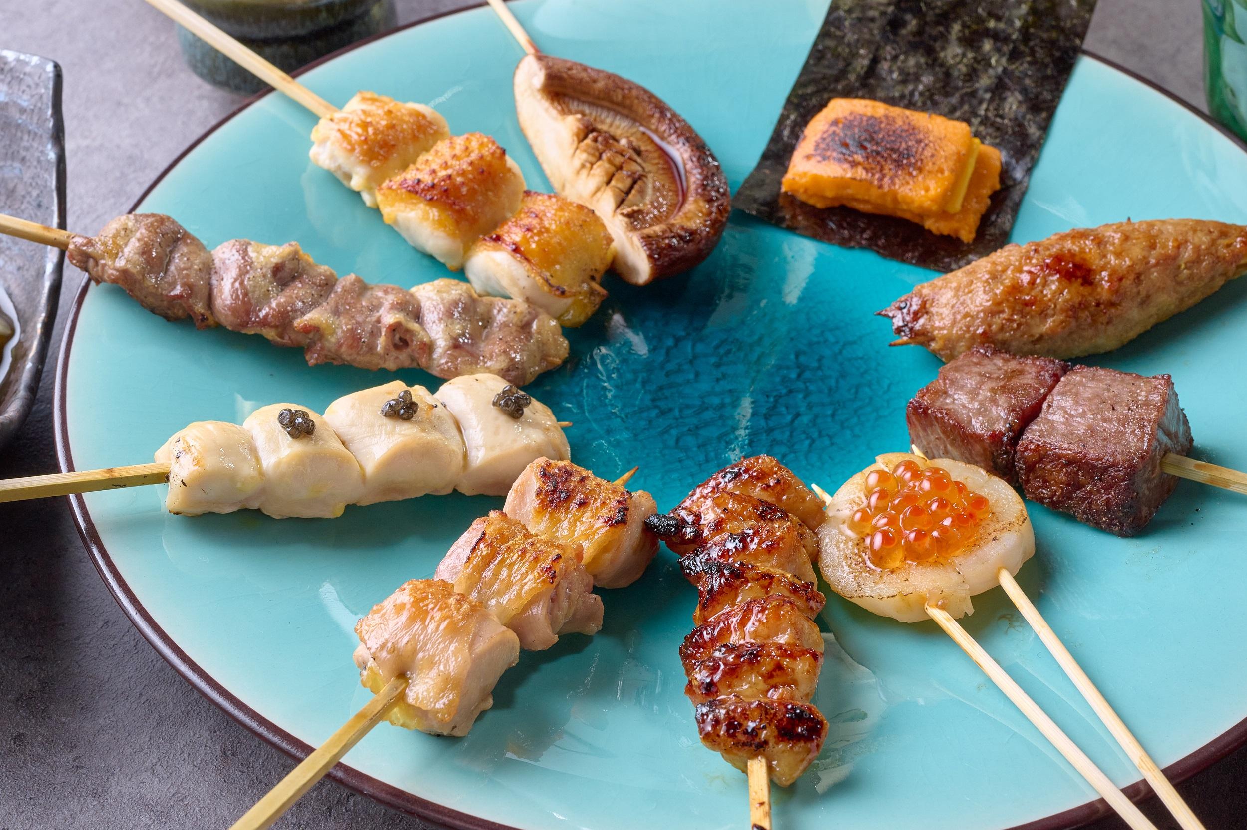 「燒鳥塚田」走地雞明爐串燒+料理