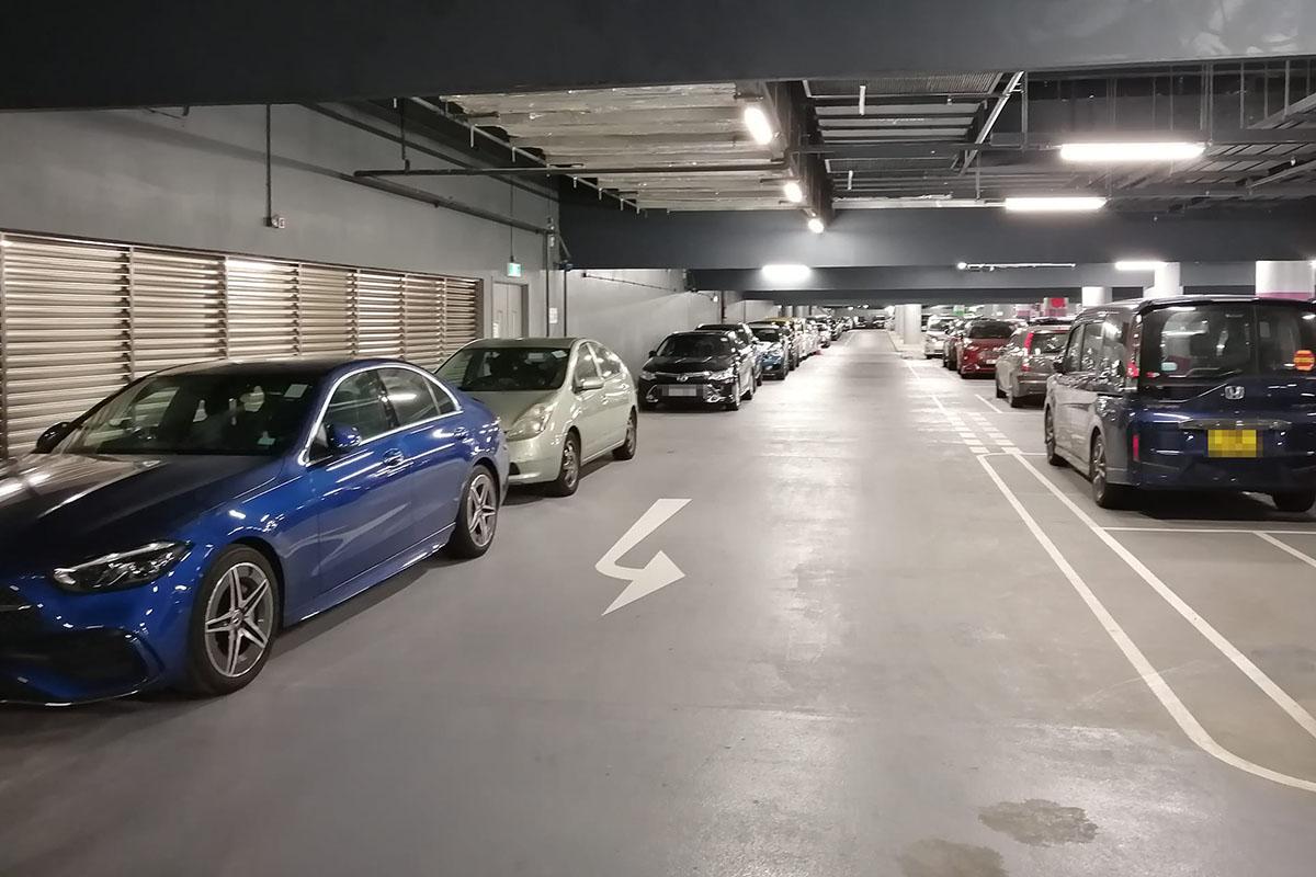 香園圍邊境管制站停車場車位供不應求,有車輛獲安排在非車位位置停泊。(FB群組「北區之友」)