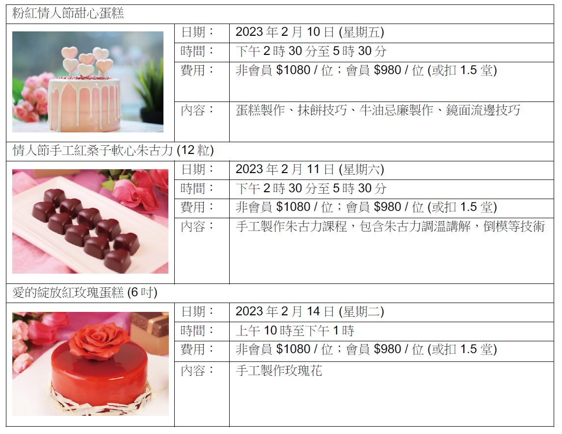情人節好去處/活動2023|HKNOC 浪漫「煮」意工作坊