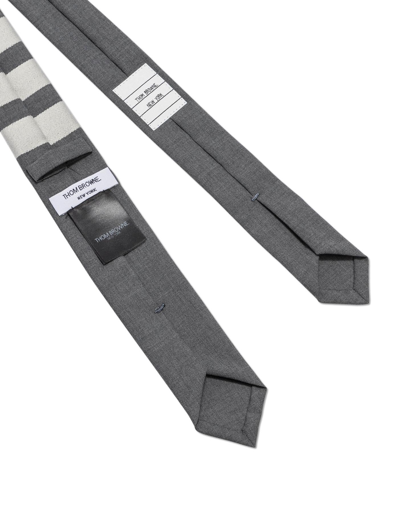 情人節禮物推介2023|THOM BROWNE 4-BAR PLAIN WEAVE SUITING TIE $1,562