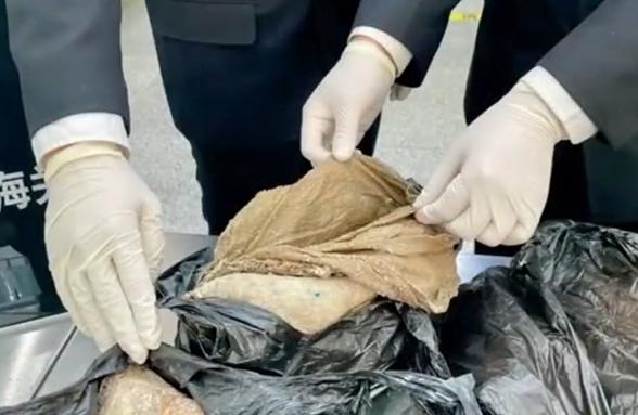 海關截獲50.5公斤走私牛肚。(互聯網)