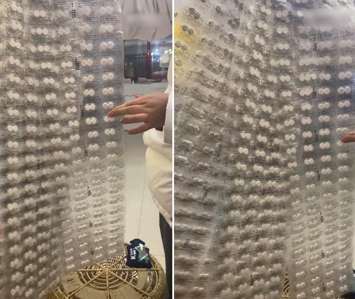 網民展示已經對自己沒用的1,000粒對乙酰氨基酚片。(互聯網)