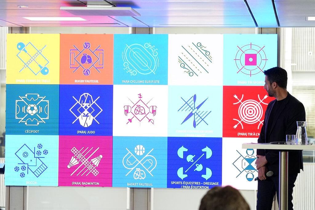 巴黎奧運公布了比賽項目的標誌設計。(美聯社)