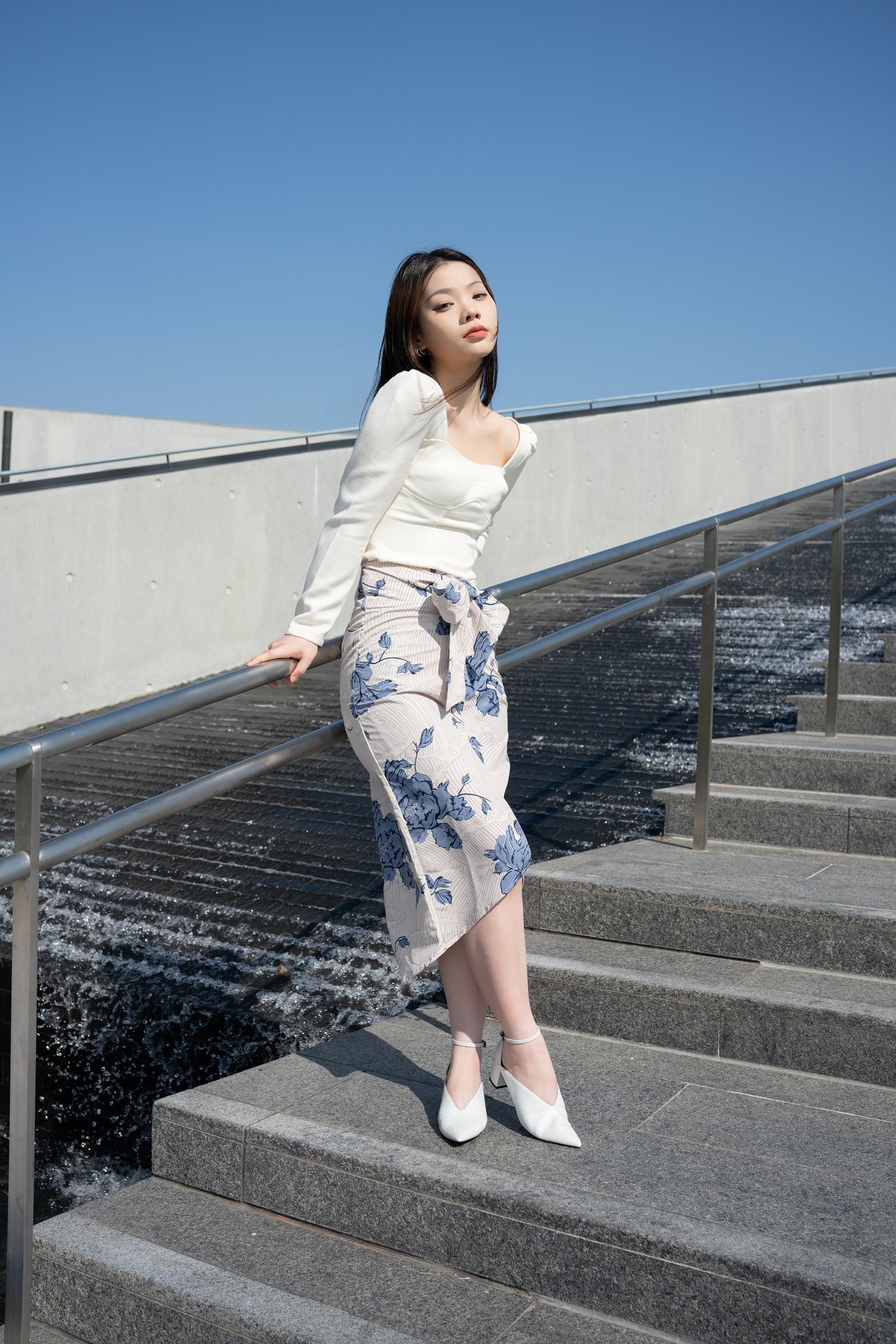 Astreed Square Neck Knit Top$235+Atasha Front Wrap Skirt in Prosperous Blooms$329