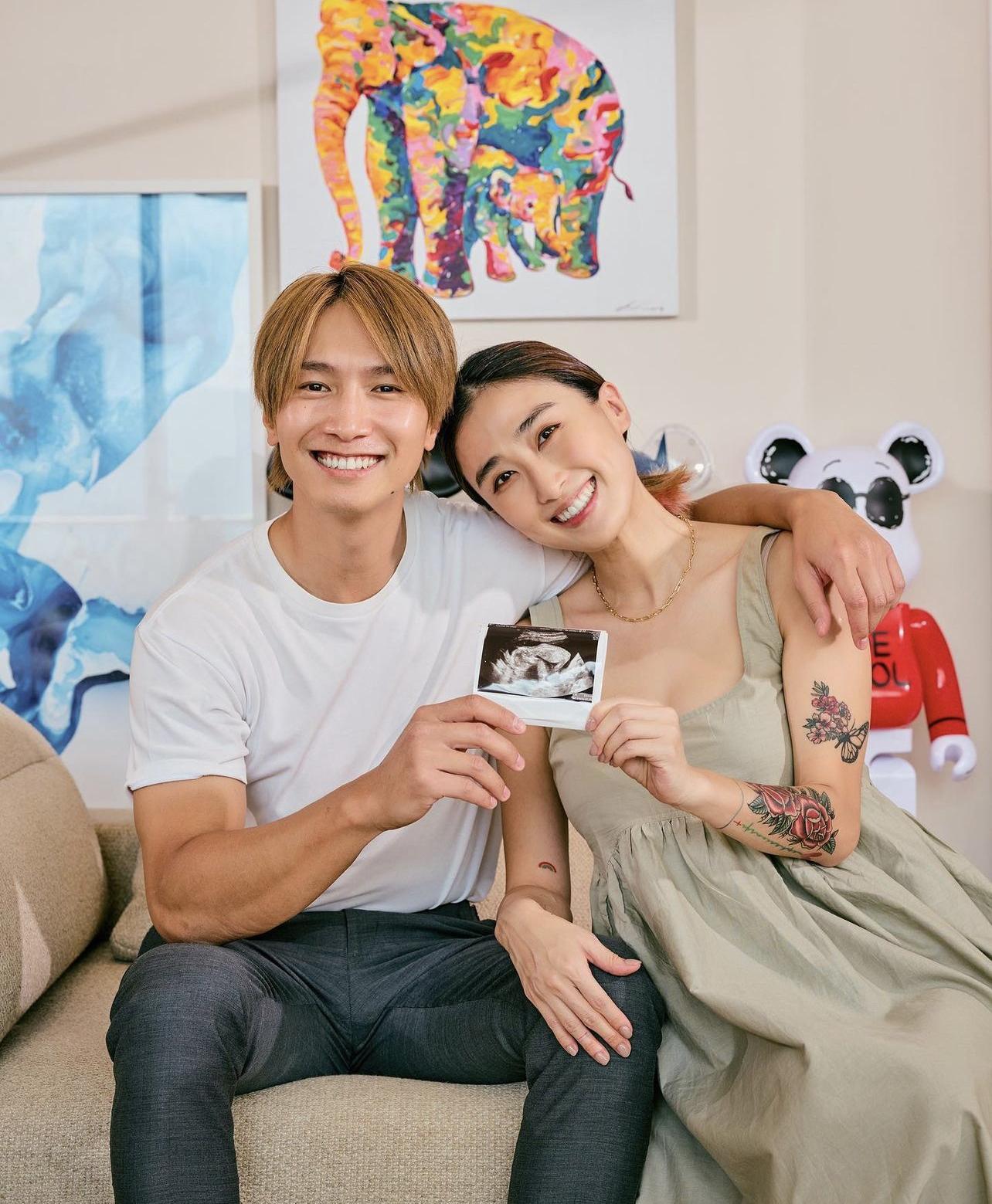 Jason與Leanne去年兩人宣布陳家再添家庭新成員。(IG圖片)