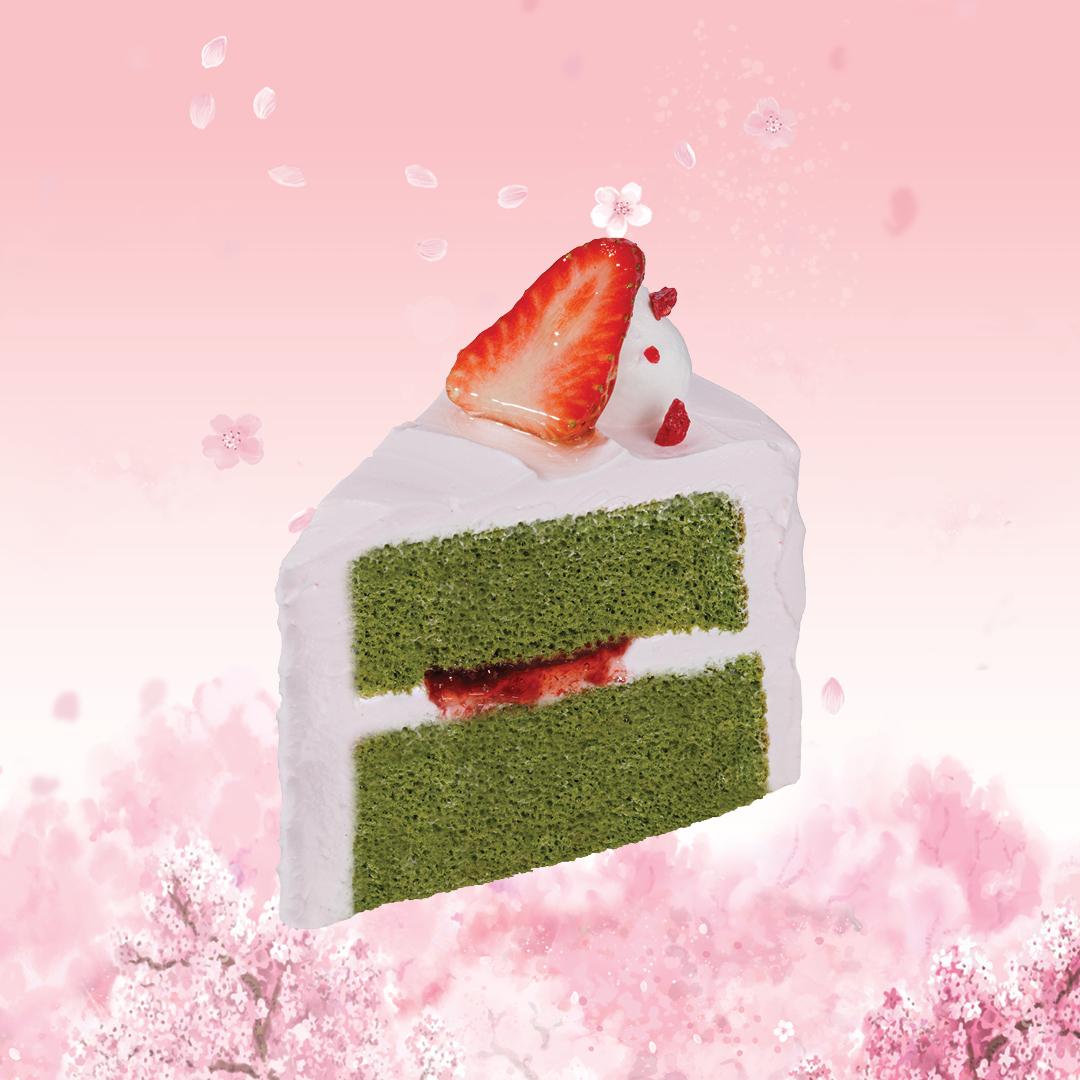 草莓抹茶雪芳蛋糕