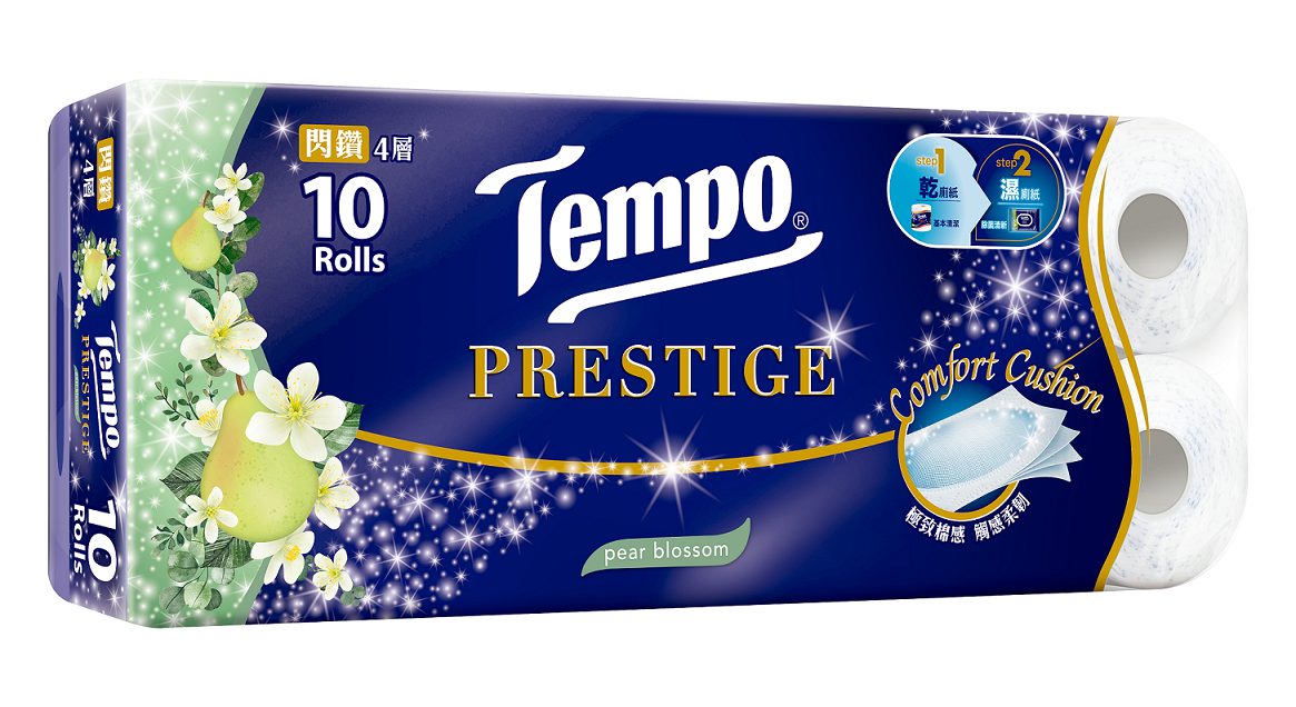 閃鑽四層水梨花衛生紙 (10卷裝)