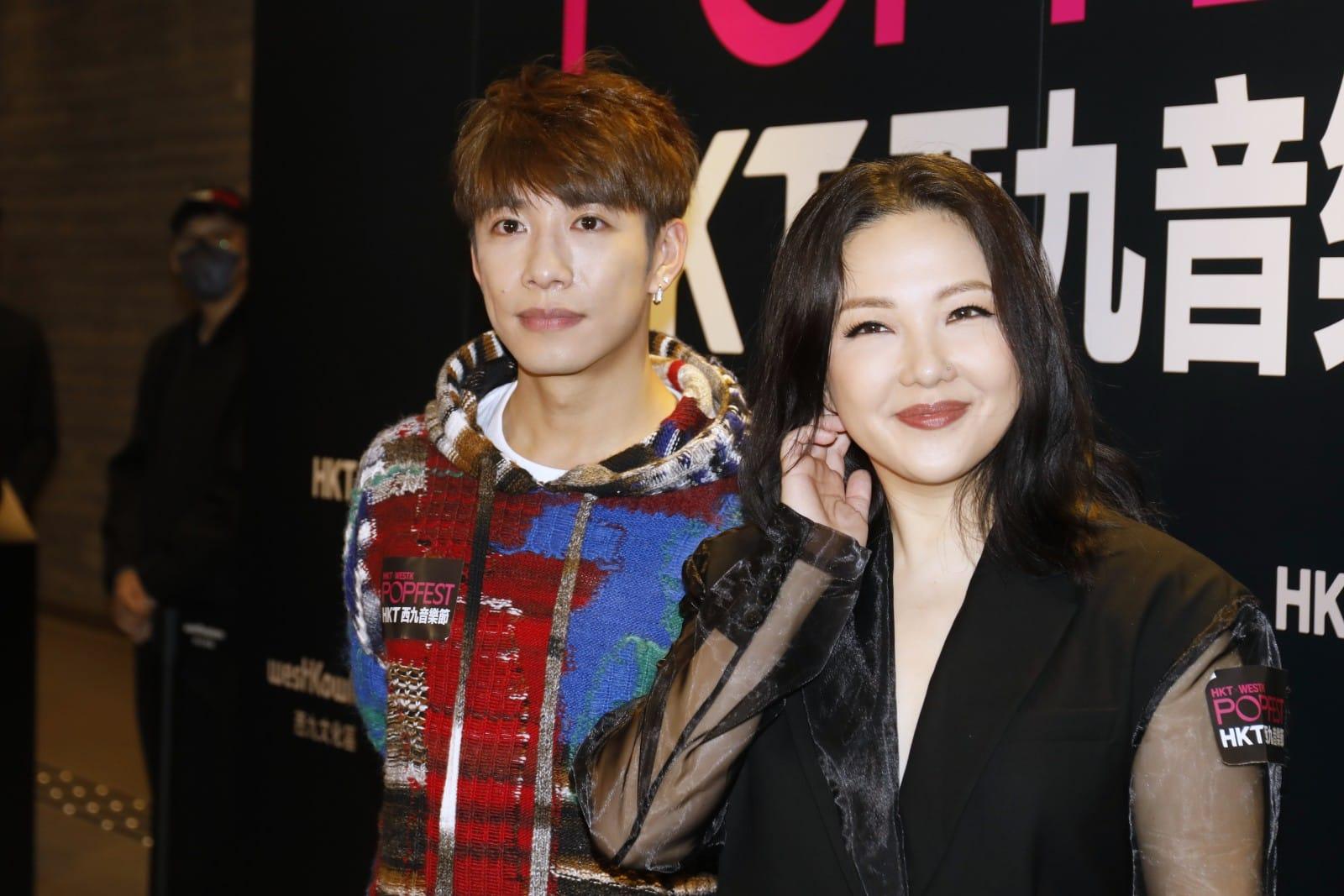 衛蘭偕洪嘉豪出席西九舉行的記者會。(林俊源攝)