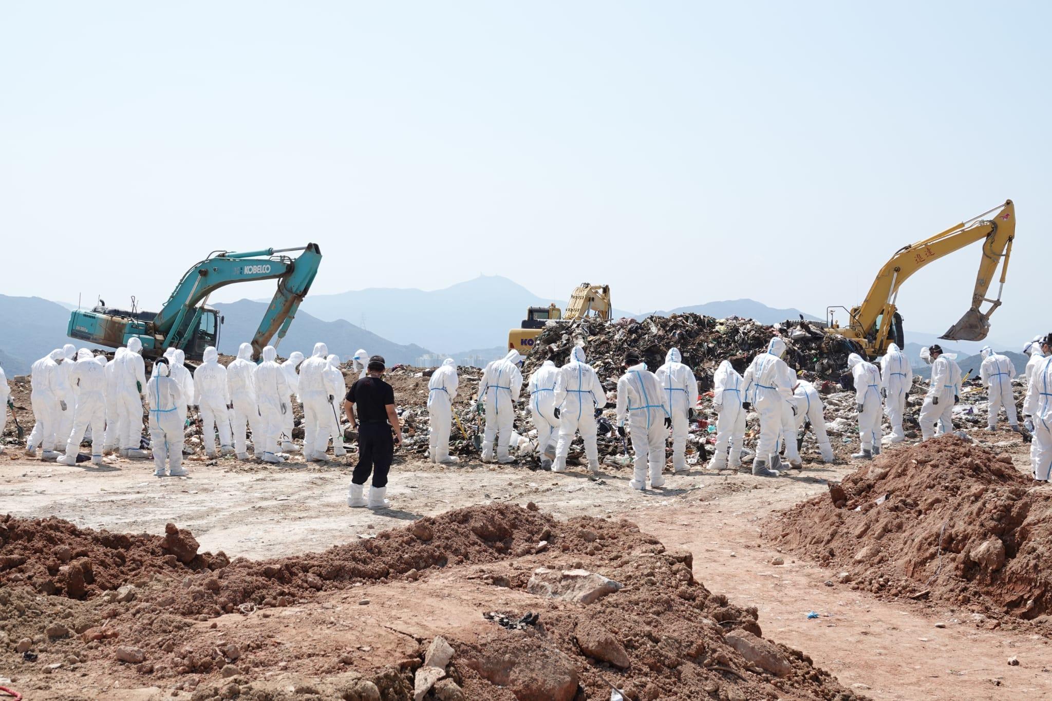 蔡天鳳碎屍案|警今早打鼓嶺堆填區續搜索殘肢 仍未找到死者主要軀幹