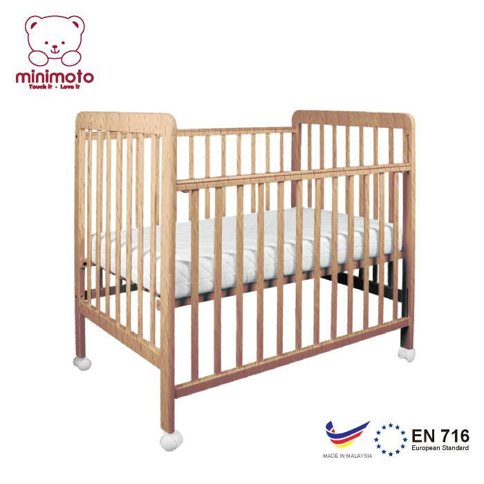 Minimoto 細船木嬰兒床 (白色/木色) │原價:$2,099 特價:$1,679 (送Minimoto面巾3件裝(50cmx25cm)乙包)