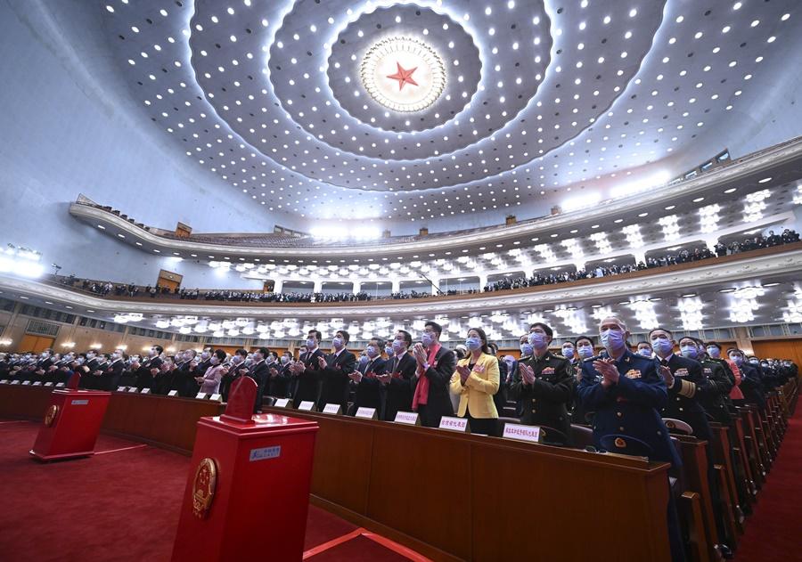 十四屆全國人大會議今早選舉國家領導人。(新華社)