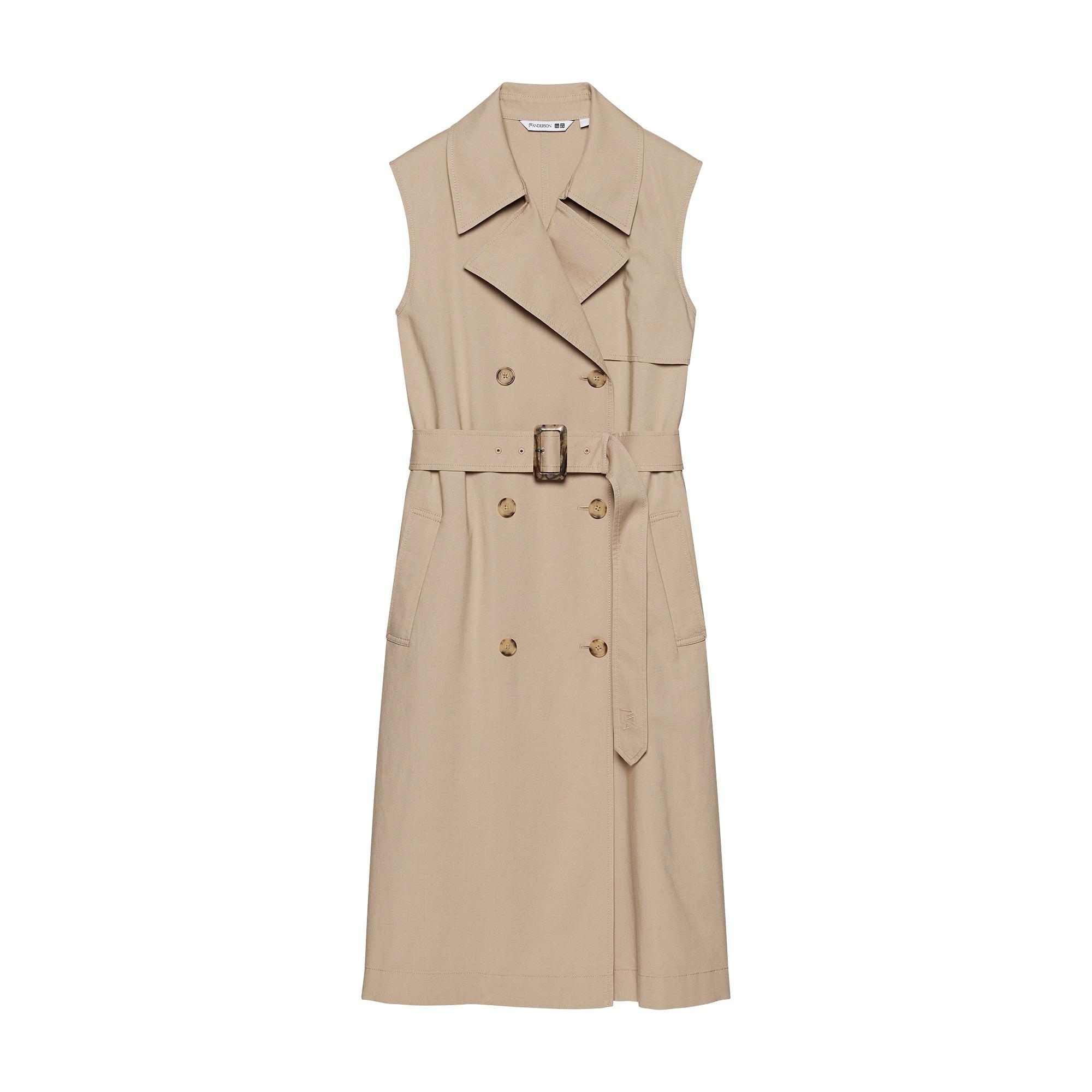 JWA 麻質混紡附腰帶西裝領連身裙 $499