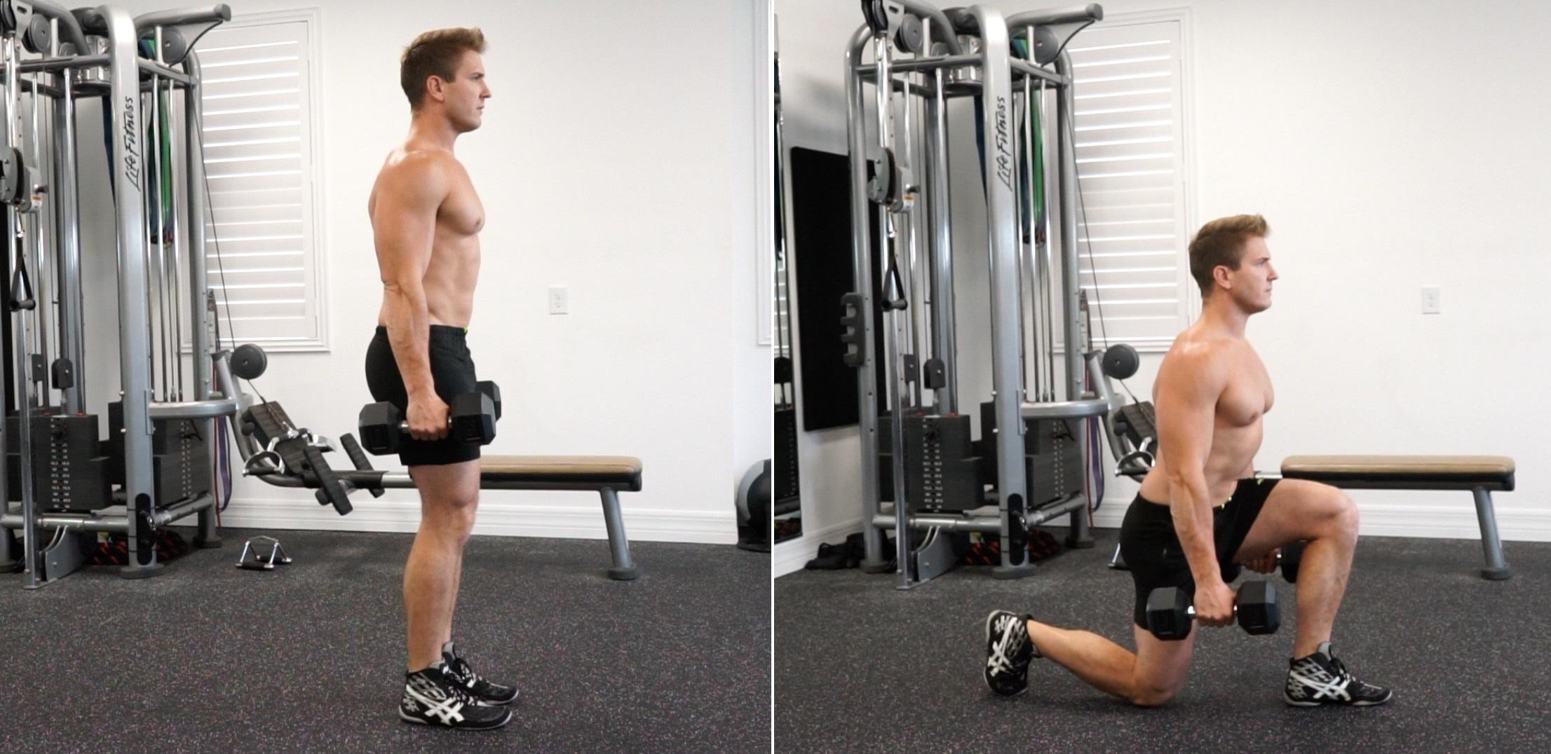 大腿訓練|弓箭步下蹲(am730製圖)