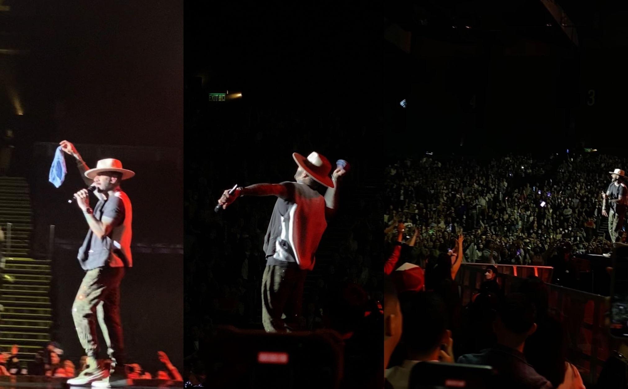 Backstreet Boys成員AJ拋底褲引起全場哄動。