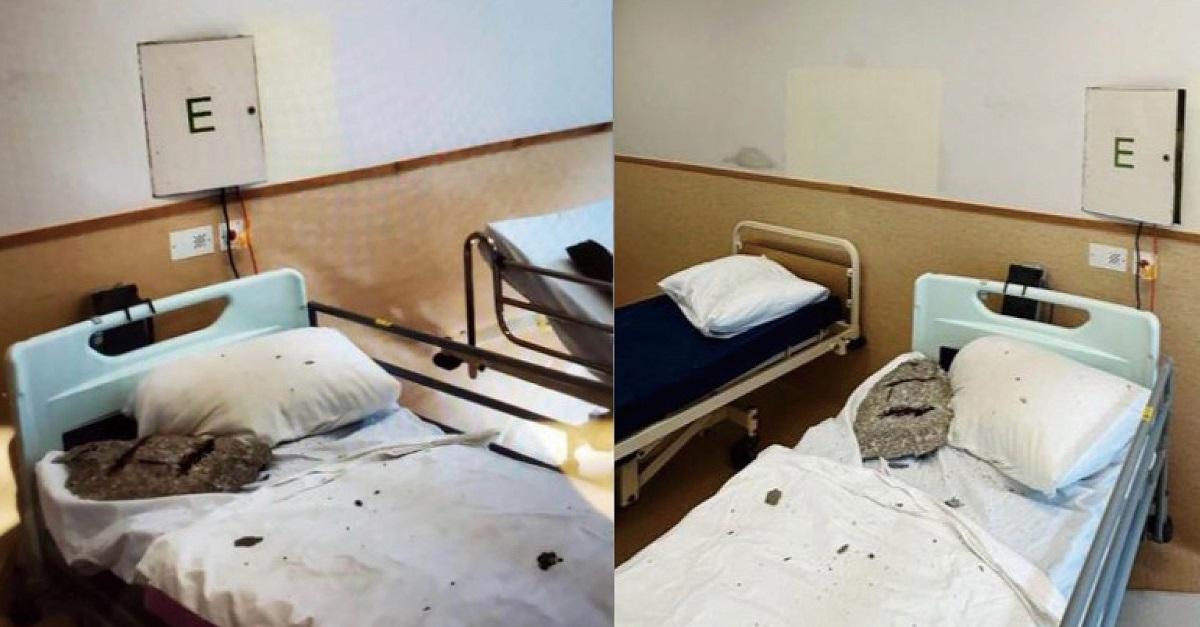 青山醫院一個病房去年11月底有石屎墮下。(Instagram用戶「hanosecretshk」)