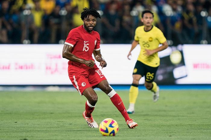 入籍兵艾華為港隊披甲。(香港足球總會圖片)