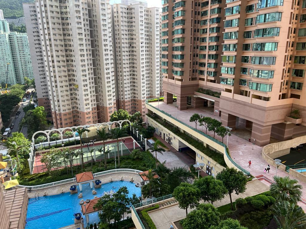 雖然單位位於低層,但景觀屋苑羅馬泳池及歐陸庭園,景致十分開揚吸引。(代理提供)