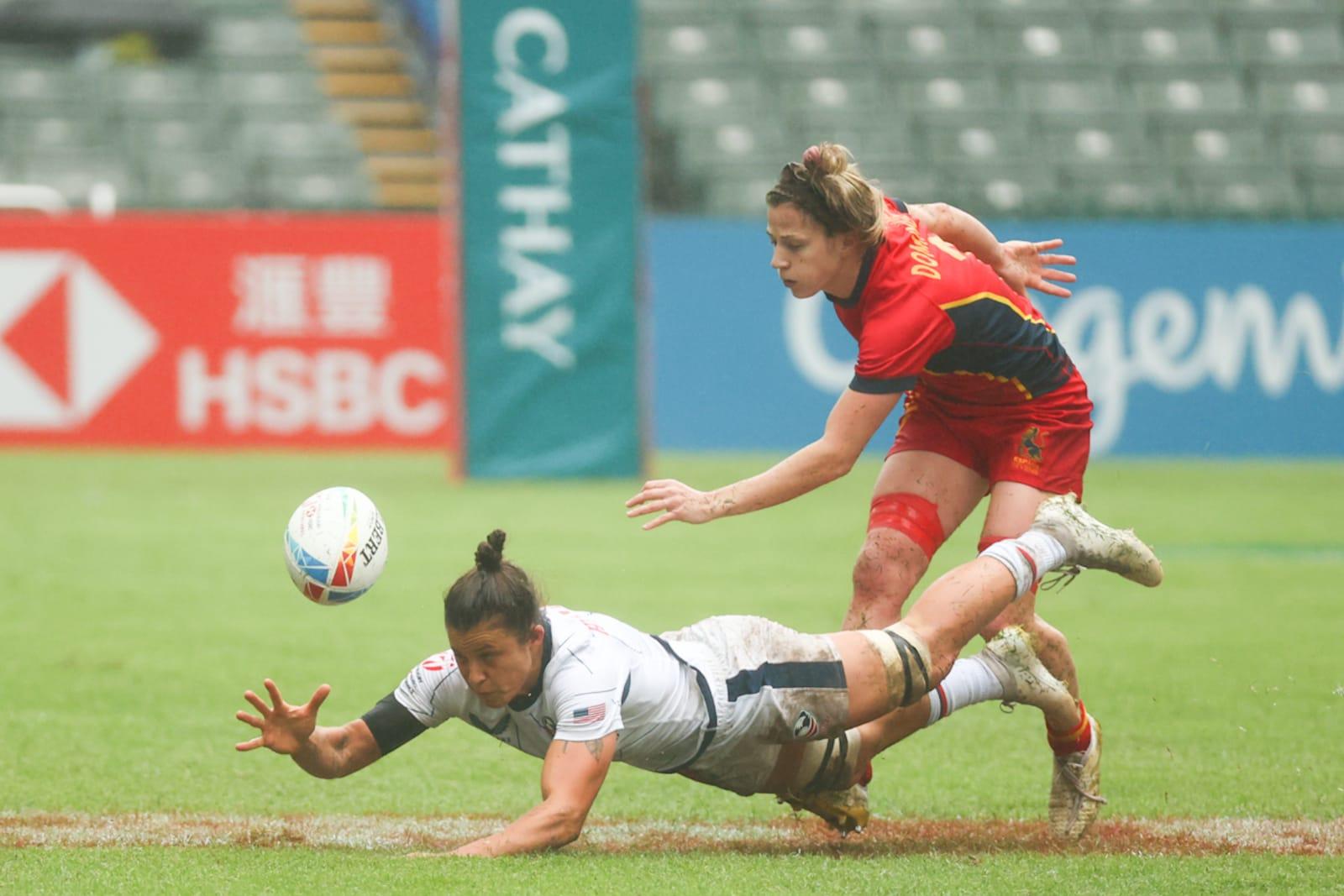 美國女子隊以35:7羸西班牙。(李睿哲攝)