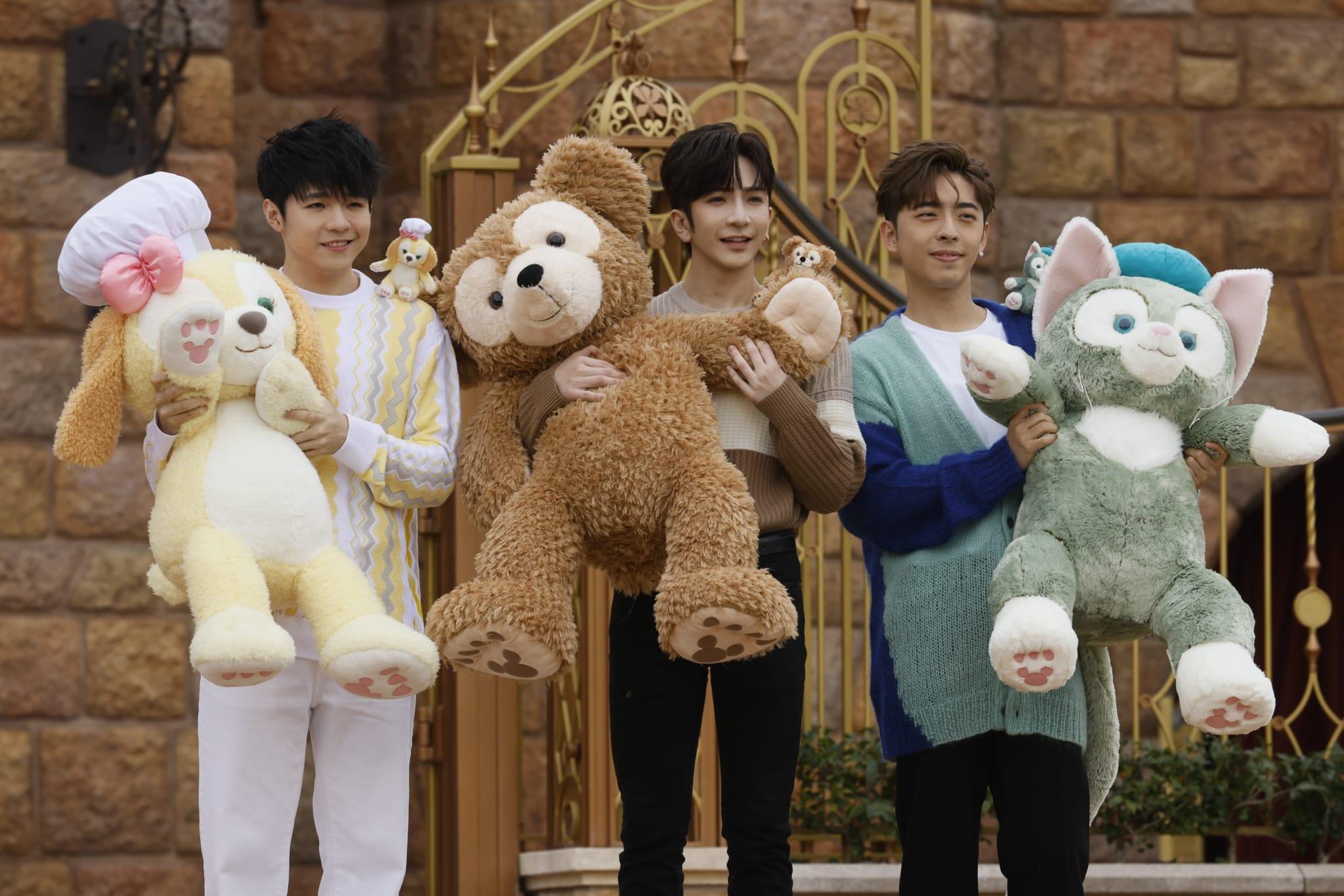 Anson Lo、Ian和Edan出席「Duffy與好友同萌遊」慶祝派對。(蘇文傑攝)