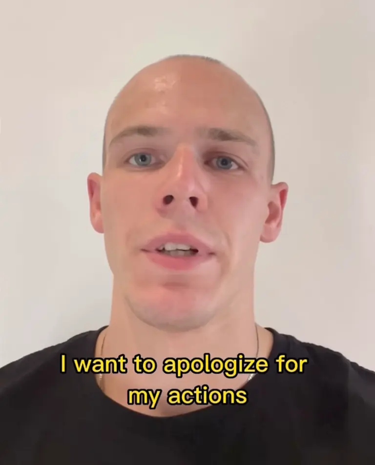 尤里拍片道歉。(互聯網)