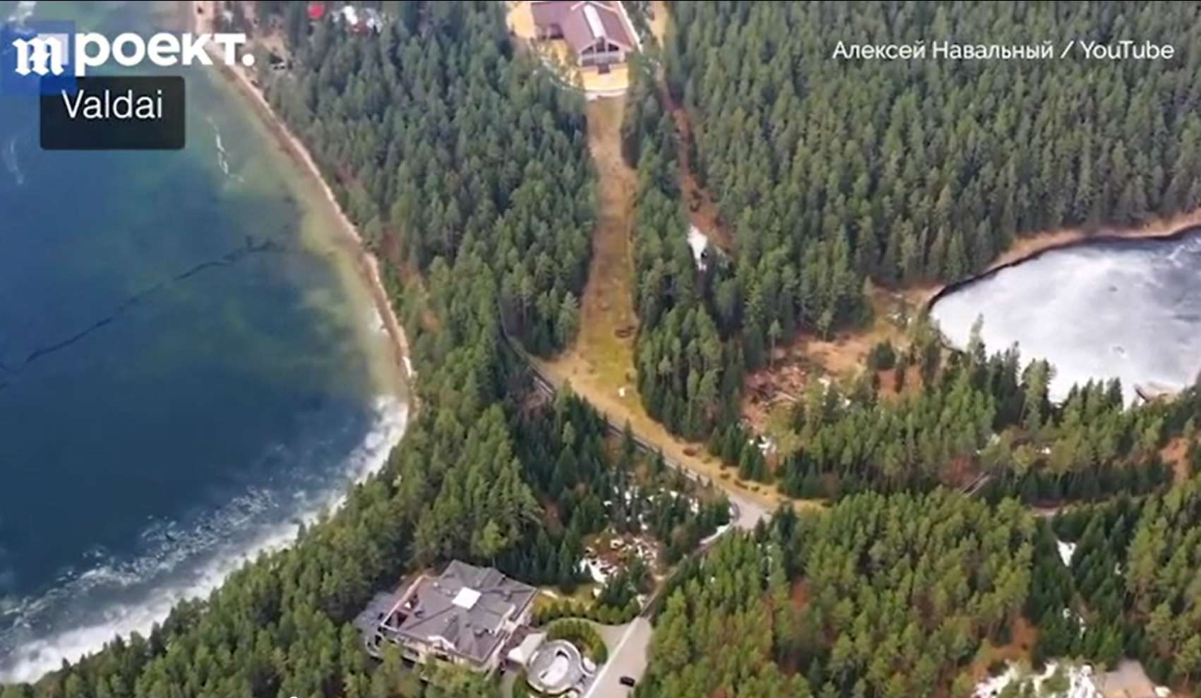 普京秘密莊園位於森林湖畔。(互聯網)