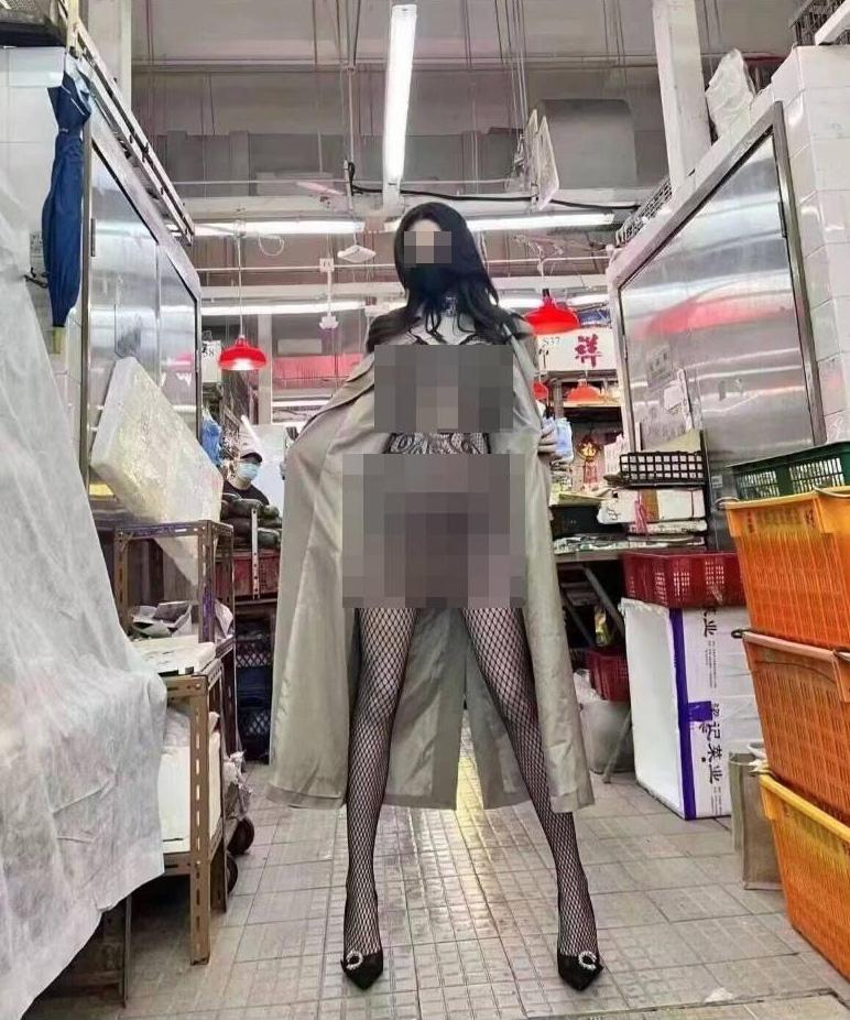 網上熱話|內地KOL著漁網情趣內衣香港街市「打卡」 網民批搏like直斥九唔搭八