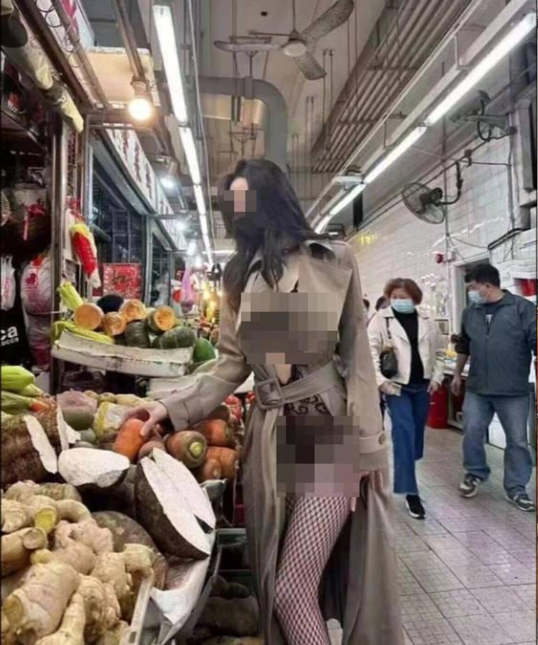 網上熱話|內地KOL著漁網情趣內衣香港街市「打卡」 網民批搏like直斥九唔搭八