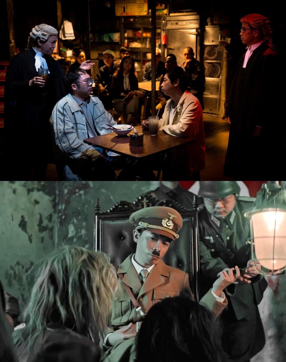 導演與編劇將一些天馬行空的構思放進電影中,如張顯宗變成化身二戰時期希特拉的「戲中戲」和角色的內心獨白等,帶領觀眾窺探角色的內心世界。(網上圖片)