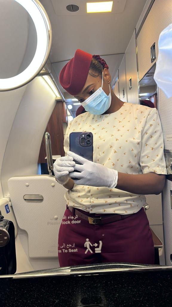 任職卡達航空11年的空中服務員Beatrice Ajenta Charles。(Twitter)