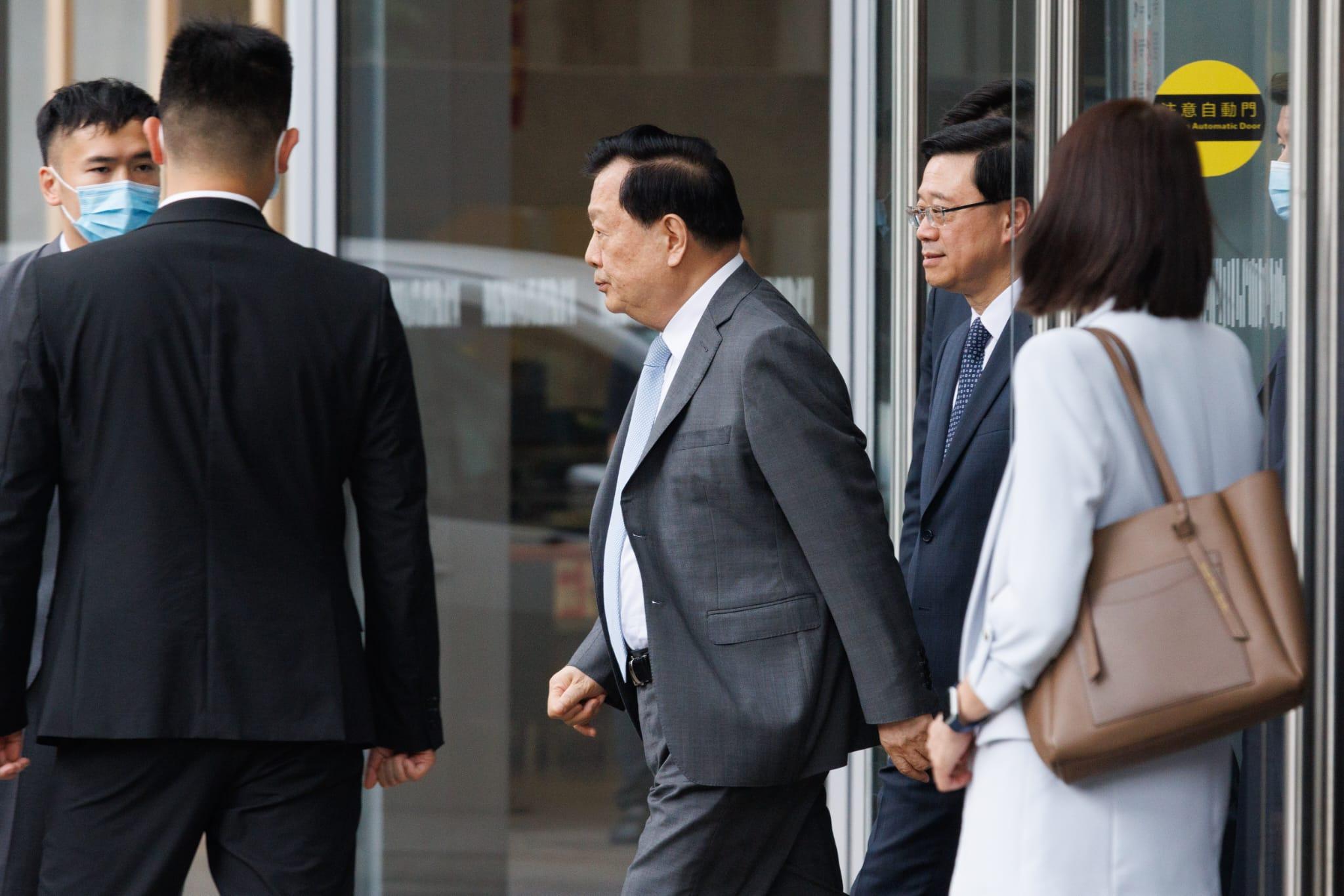 夏寶龍下午參觀科學園。(蘇文傑攝)