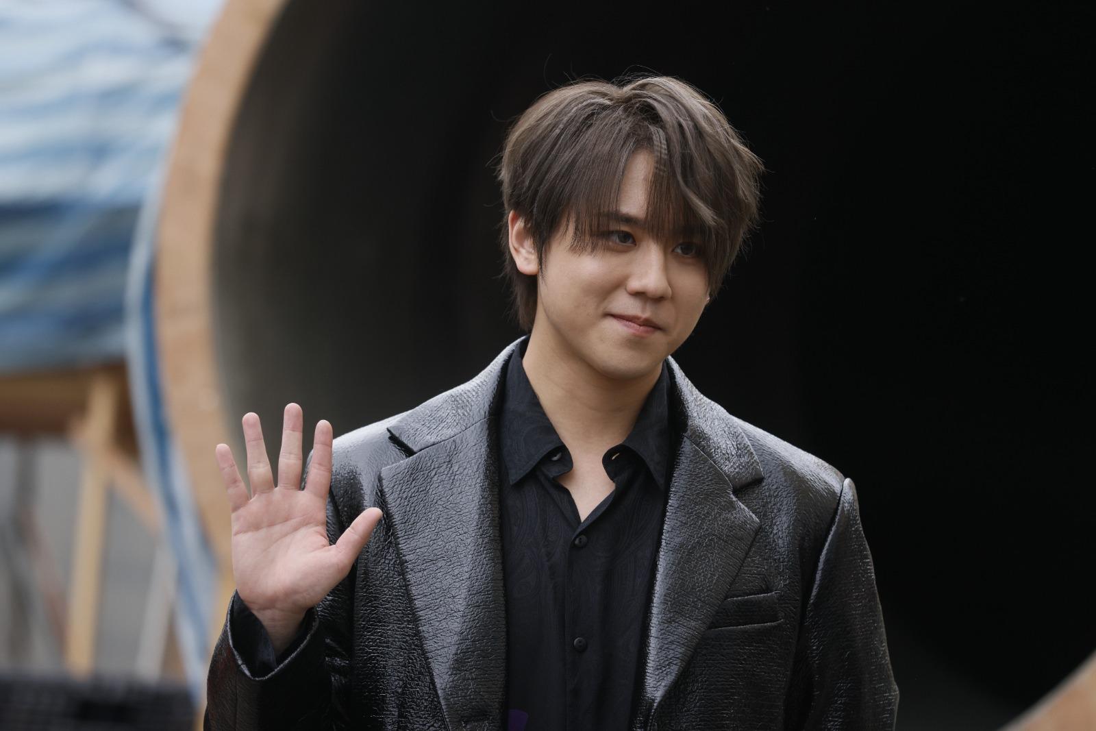 姜濤出席英皇新片《盜月者》的開鏡儀式。 (蘇文傑攝)