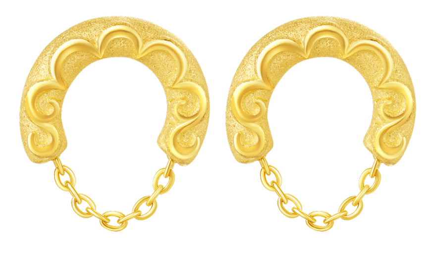 景福珠寶輕足金系列999.9足金耳環;售價約$3,365。