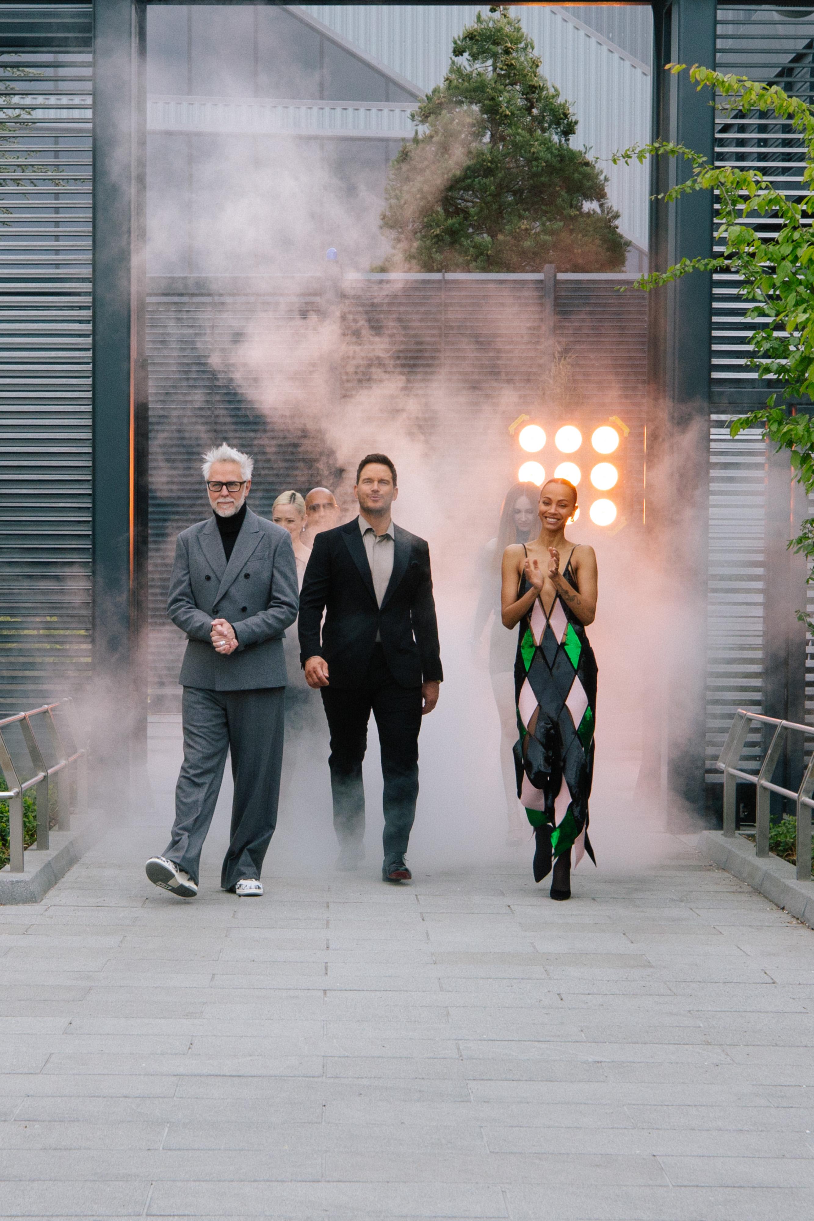 占士根率領銀河守護隊成員一同出席歐洲首映活動。