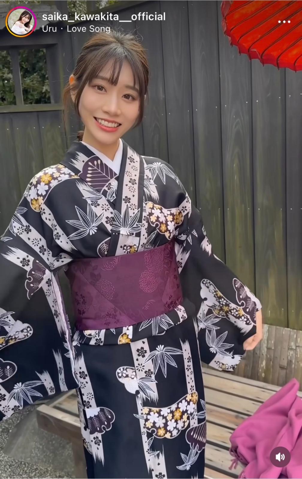 河北彩花顏值身材傲人。(saika_kawakita__official,河北彩花的IG)