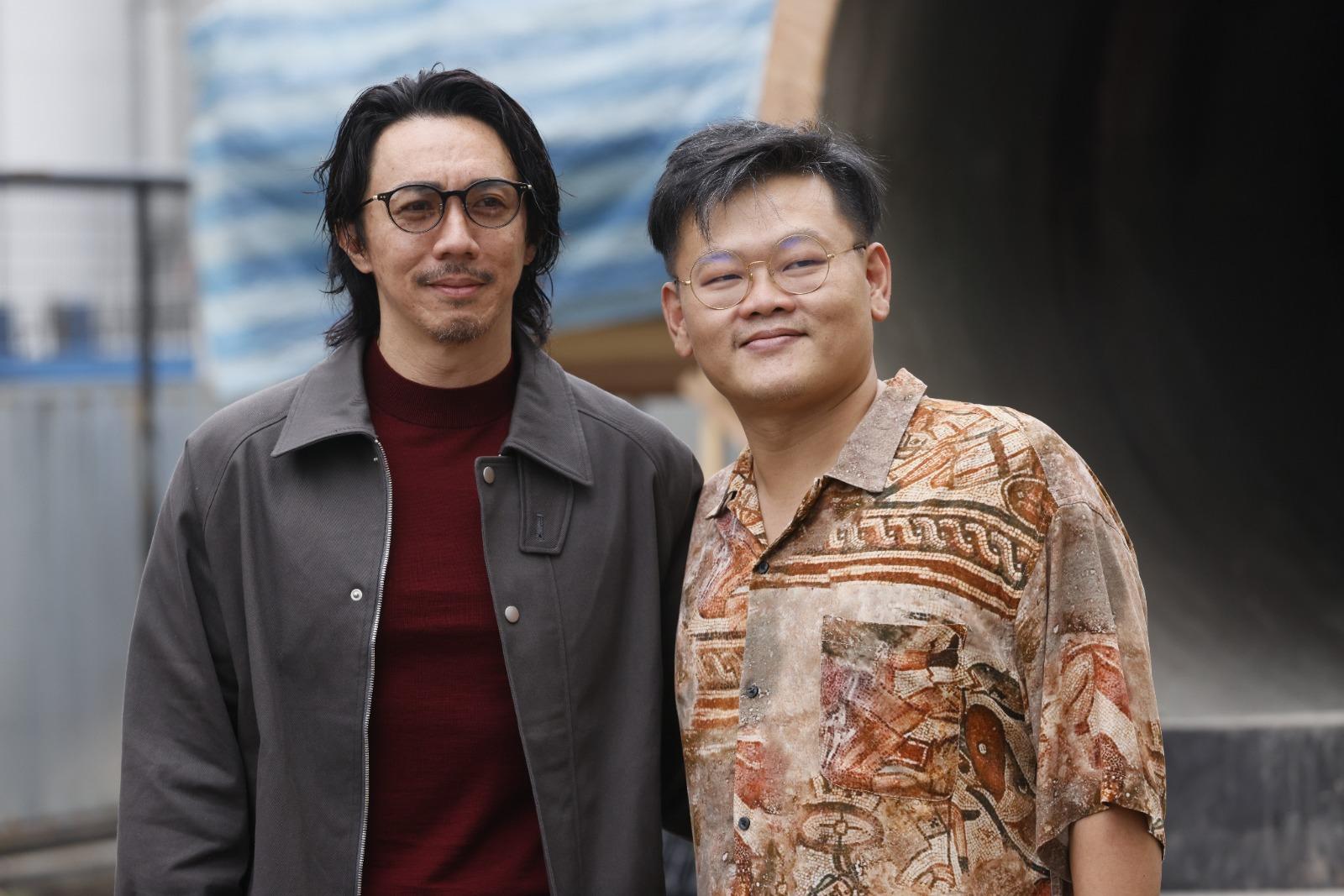 張繼聰與白只出席《盜月者》的開鏡儀式。(蘇文傑攝)