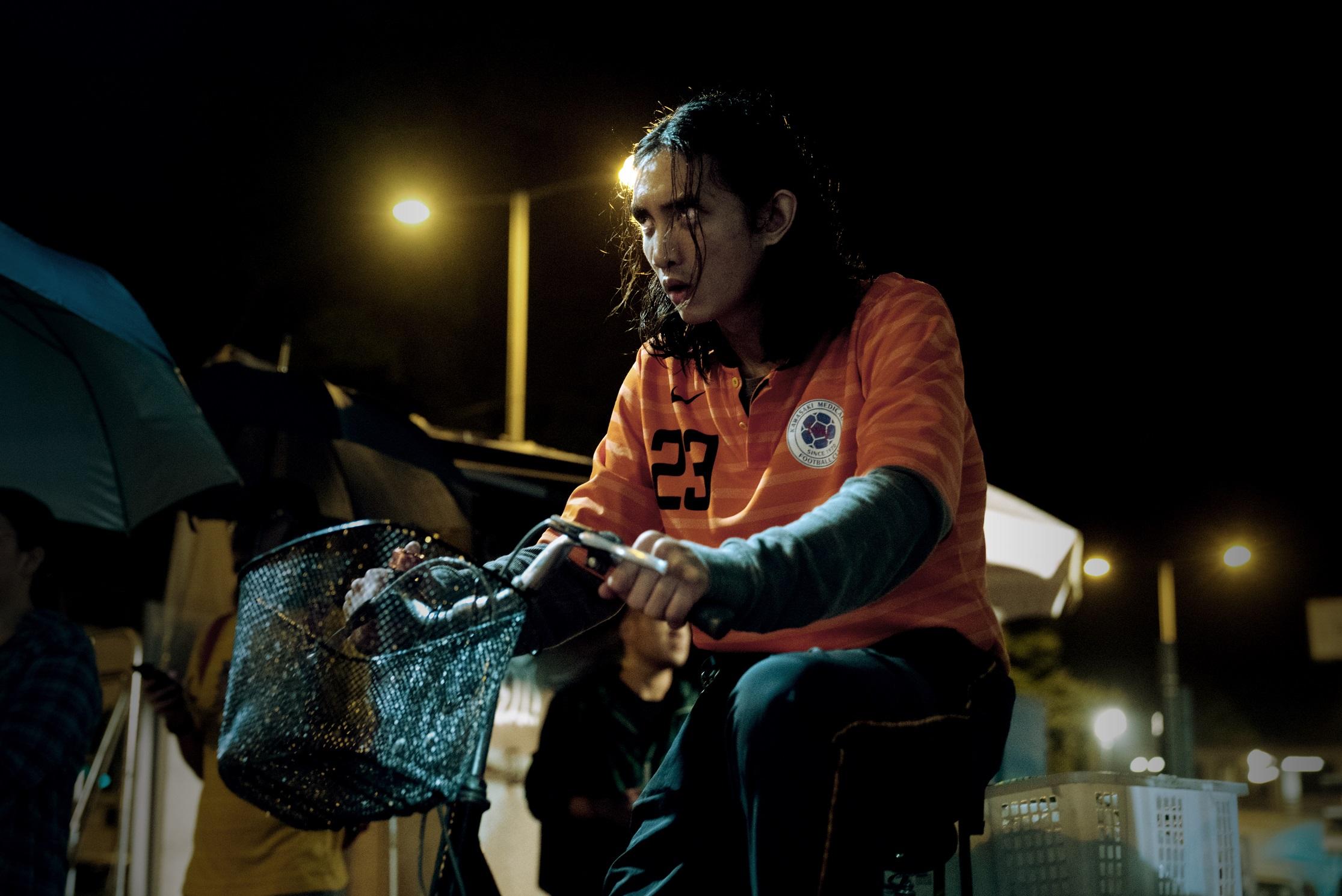 Lokman在《命案》演的角色面目猙獰,經常目露兇光。(林俊源攝)