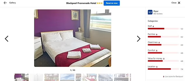 酒店的預訂頁面。(互聯網)