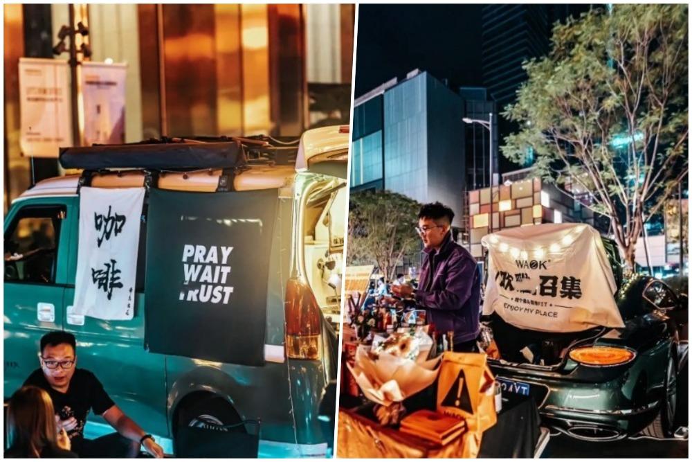 在後海匯的車尾箱市集內的攤位,店主所賣的產品不少都與潮流有關。(圖片來源:Geron@小紅書)