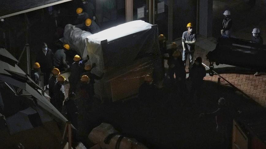 港大早前移走「國殤之柱」。(資料圖片)