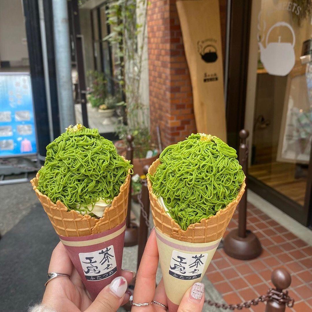 茶々工房ふたつめ超人氣抹茶蒙布朗甜筒(相片來源:instagram:ksmsf13)