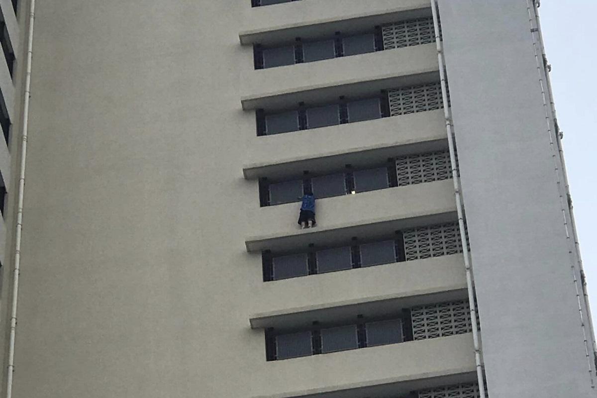 蘇屋邨茶花樓有少女企圖從高處跳下。(網民Sofia Jen@FB群組「長沙灣人」)