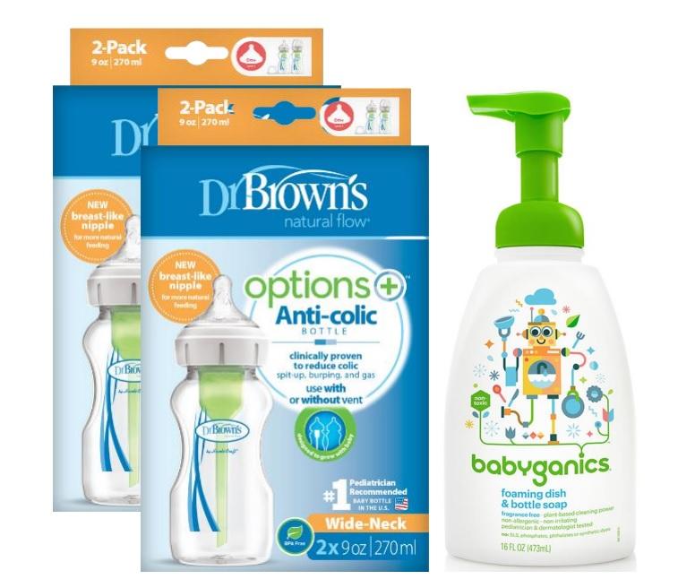 DR BROWNS Options+排氣奶樽 PP4大+奶樽洗潔液優惠裝│原價$539 特價$403 (75折)