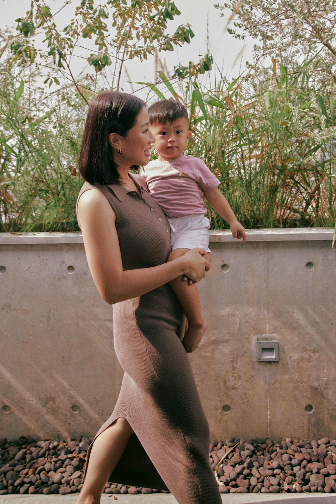 Lindsey Maternity Nursing Button Down Knit Dress (Taupe)